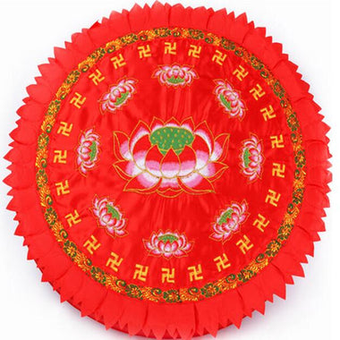 Handmade Embroidery Lotus Cushion