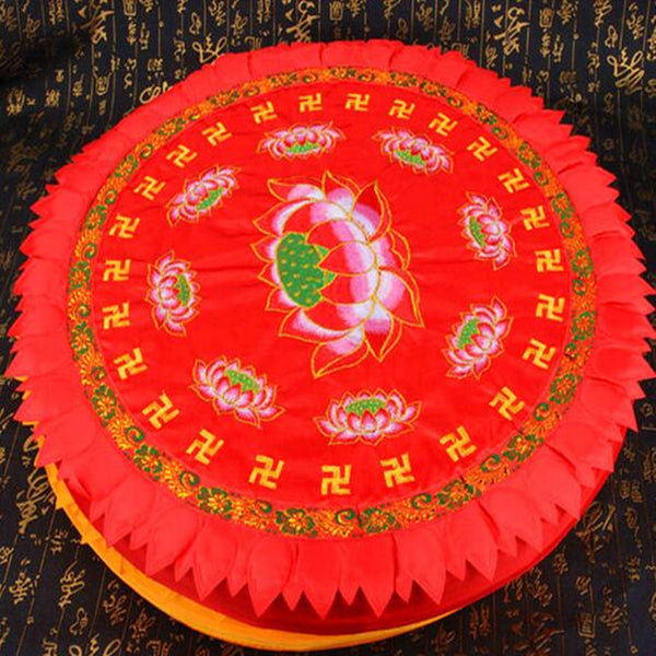 Handmade Embroidery Lotus Cushion