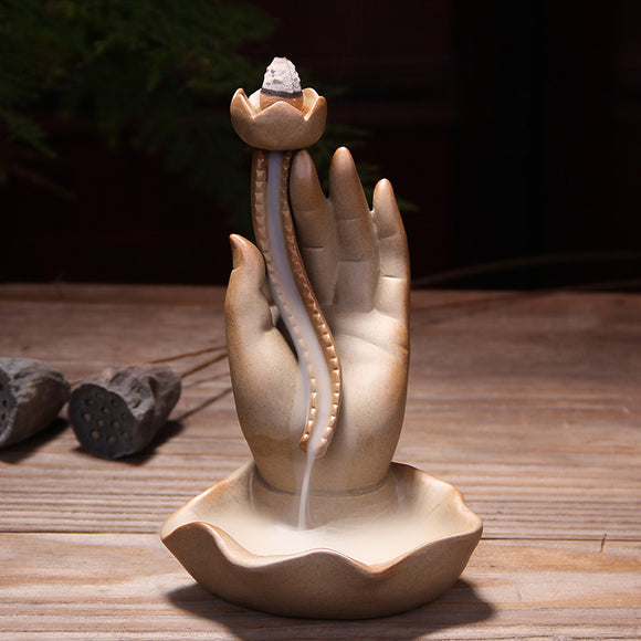 Hand Lotus Incense Burner Zen Decor