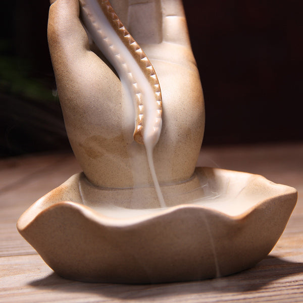Hand Lotus Incense Burner Zen Decor